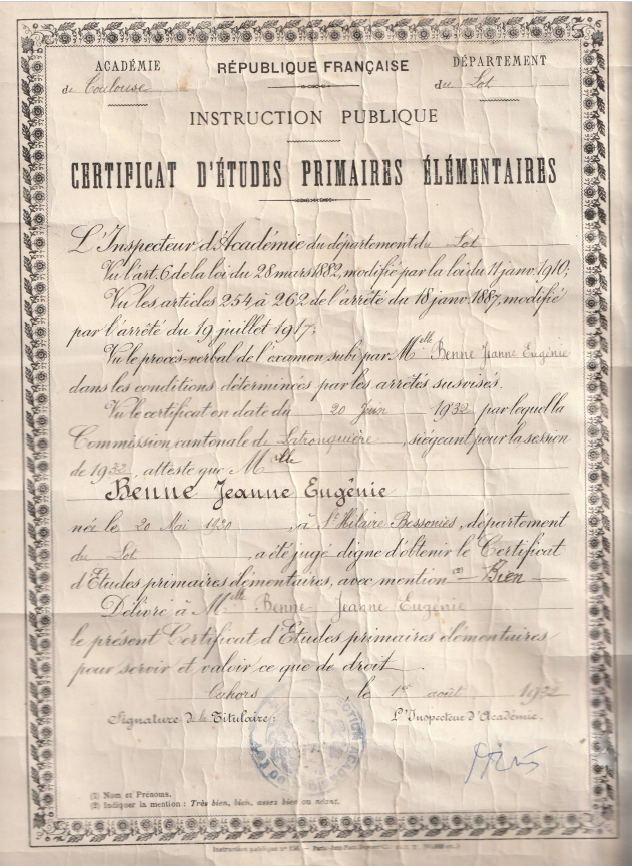 Certificat d'études